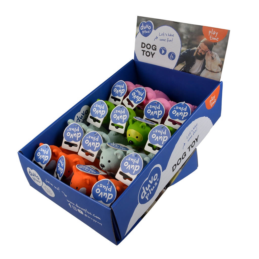 Duvo+ Latex Fox/Pig/Dog/Bear 6X9X9.5Cm - Display Mixed Colors