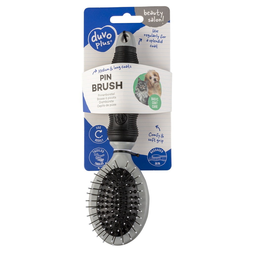 Duvo+ Metal Pin Brush Small Black/Grey