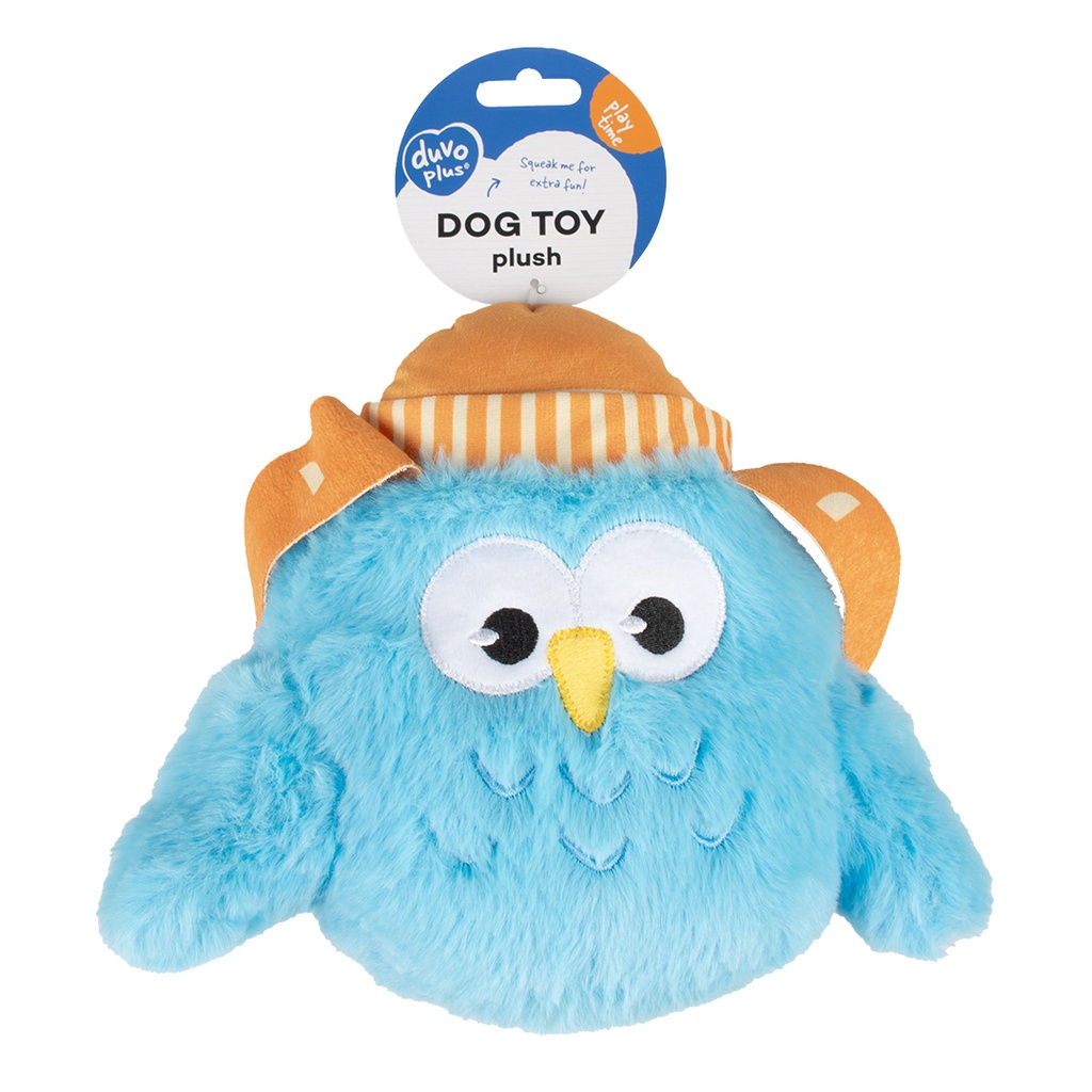 Duvo+ Plush Owl Boy 24X17X8cm Blue