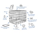 Duvo+ Topline Dog Crate Sliding & Folding Door 76X53X61cm Black