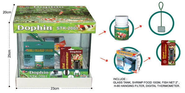 KW Zone Dophin Shrimp Kit Tank STK - 2001 - 20 x 23 x 25cm