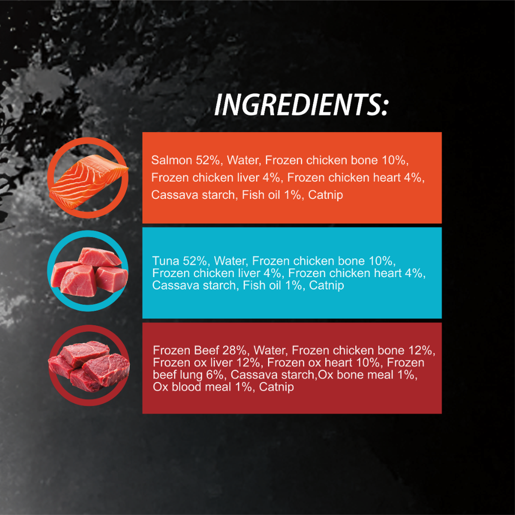 Bioline Treat-O-Mix Smooth Pate Treat-Salmon,Tuna & Beef-15g x 36 pcs