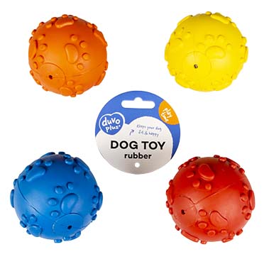 Duvo+ Vinyl Treat Ball Paws Ø7.5cm Mixed Colors