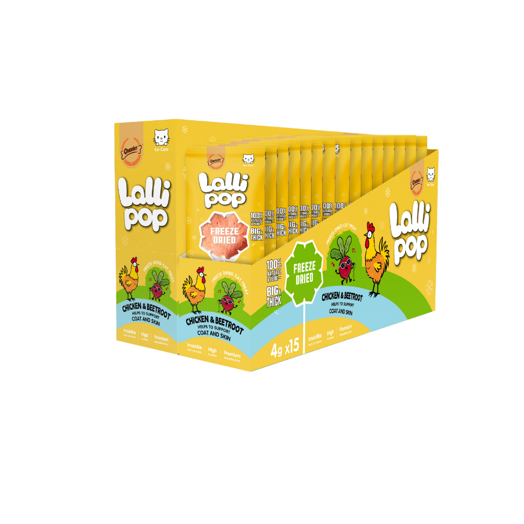 Gnawlers Freeze Dried Lollipop Cat Treat -Chicken & Beetroot 4g x15pcs [Display Box]