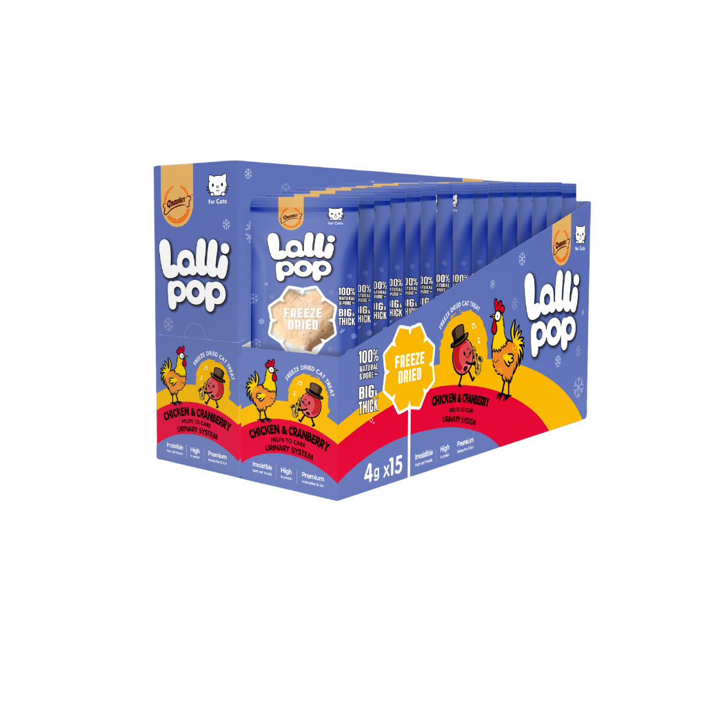 Gnawlers Freeze Dried Lollipop Cat Treat -Chicken & Cranberry 4g x15pcs [Display Box]