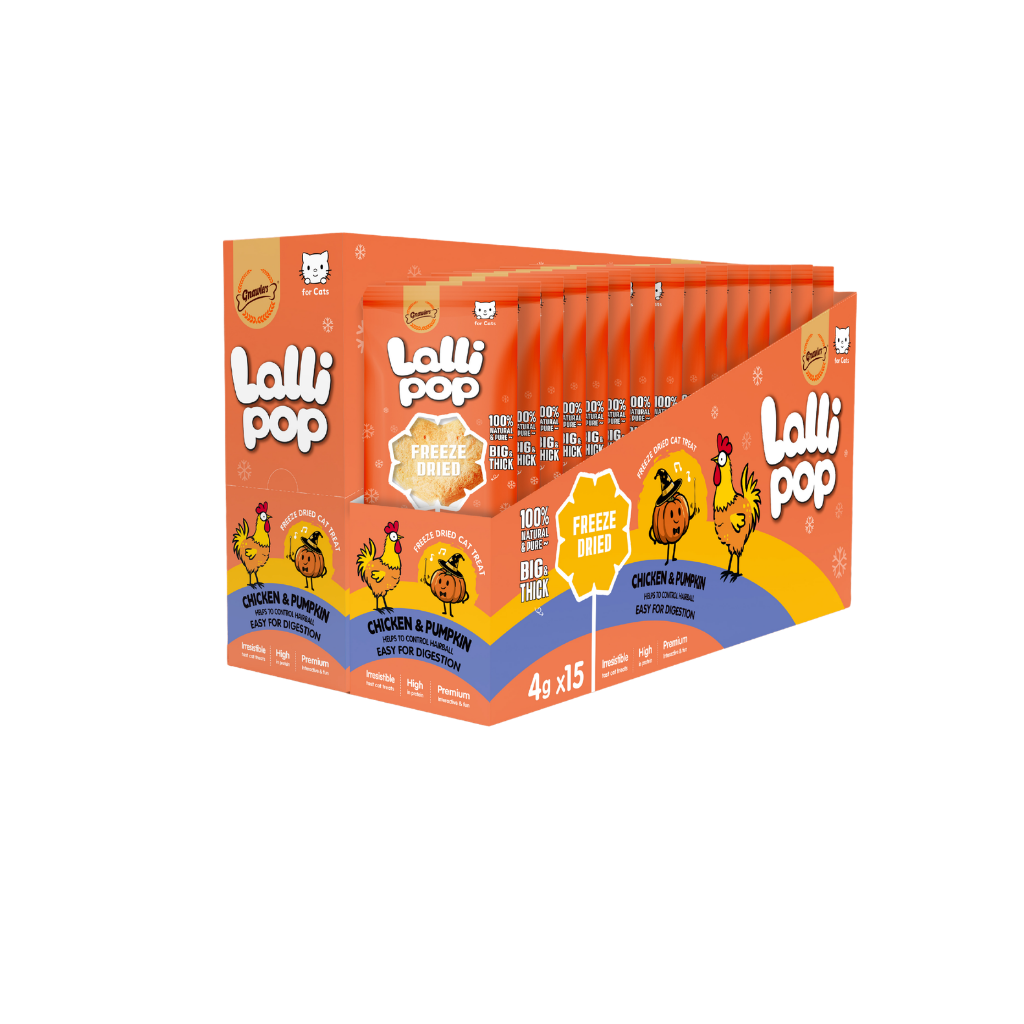 Gnawlers Freeze Dried Lollipop Cat Treat -Chicken & Pumpkin 4g x15pcs [Display Box]