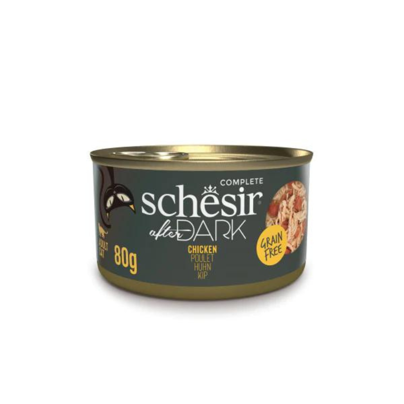 Schesir After Dark Wholefood In Broth Variety Pack For Cat 960g (80g x12 Cans) - 4 Flavors (3 Cans Each Flavor)