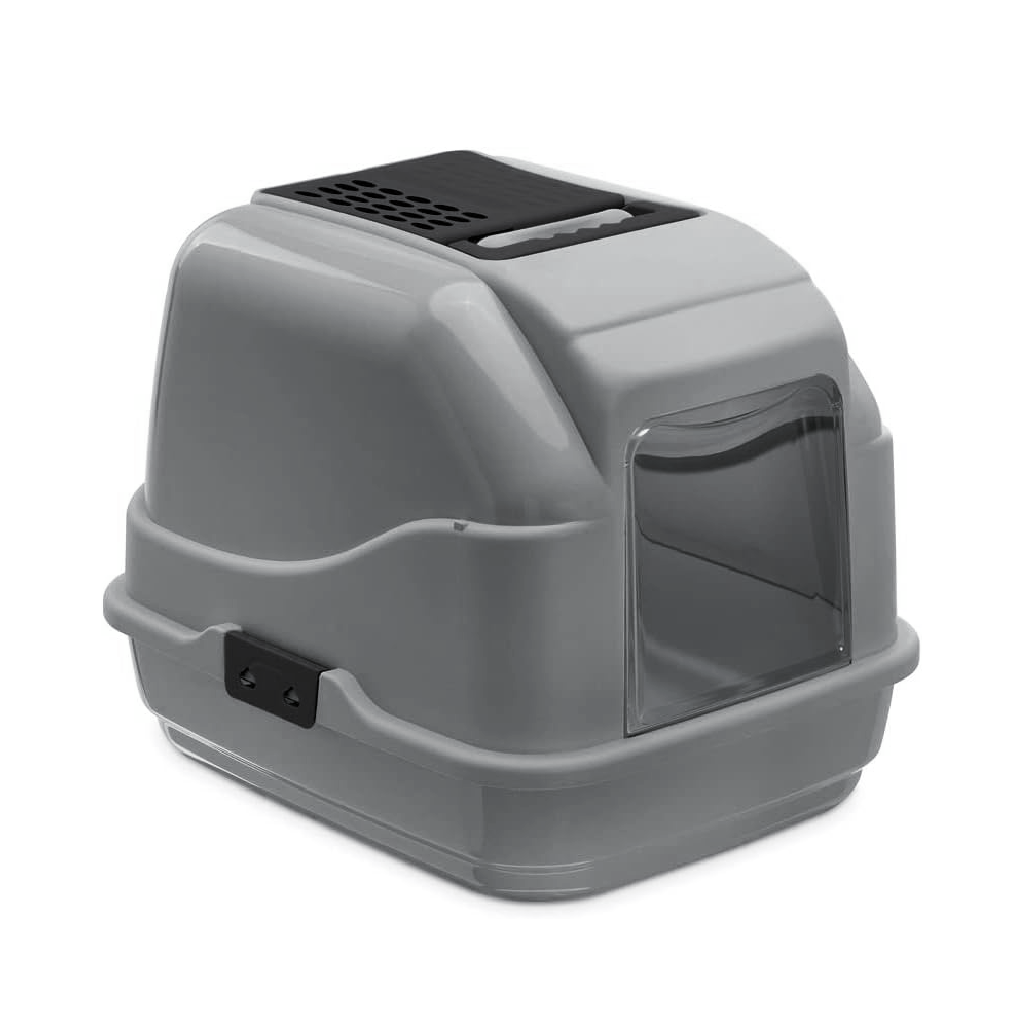 IMAC Easy Cat - Hooded Cat Toilets - Second Life Plastic - [Color - Blue, Dimension - 50 x 40 x 40cm]