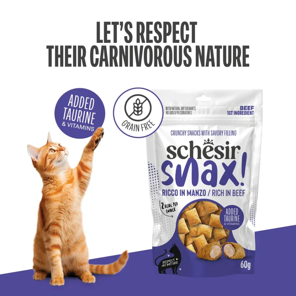 Schesir Snax! Crunchy & Creamy Dog Snack 60g-Beef