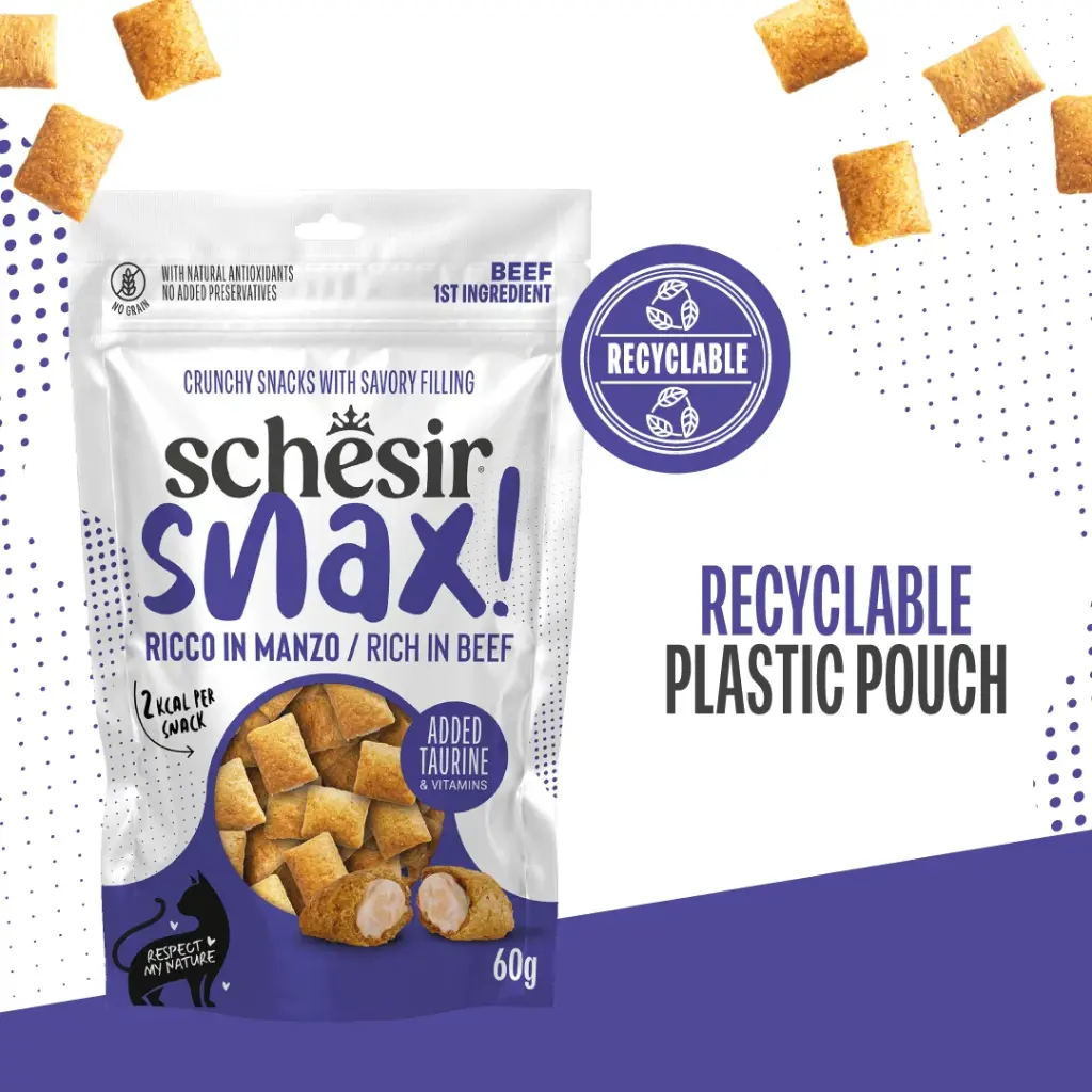 Schesir Snax! Crunchy & Creamy Dog Snack 60g-Beef
