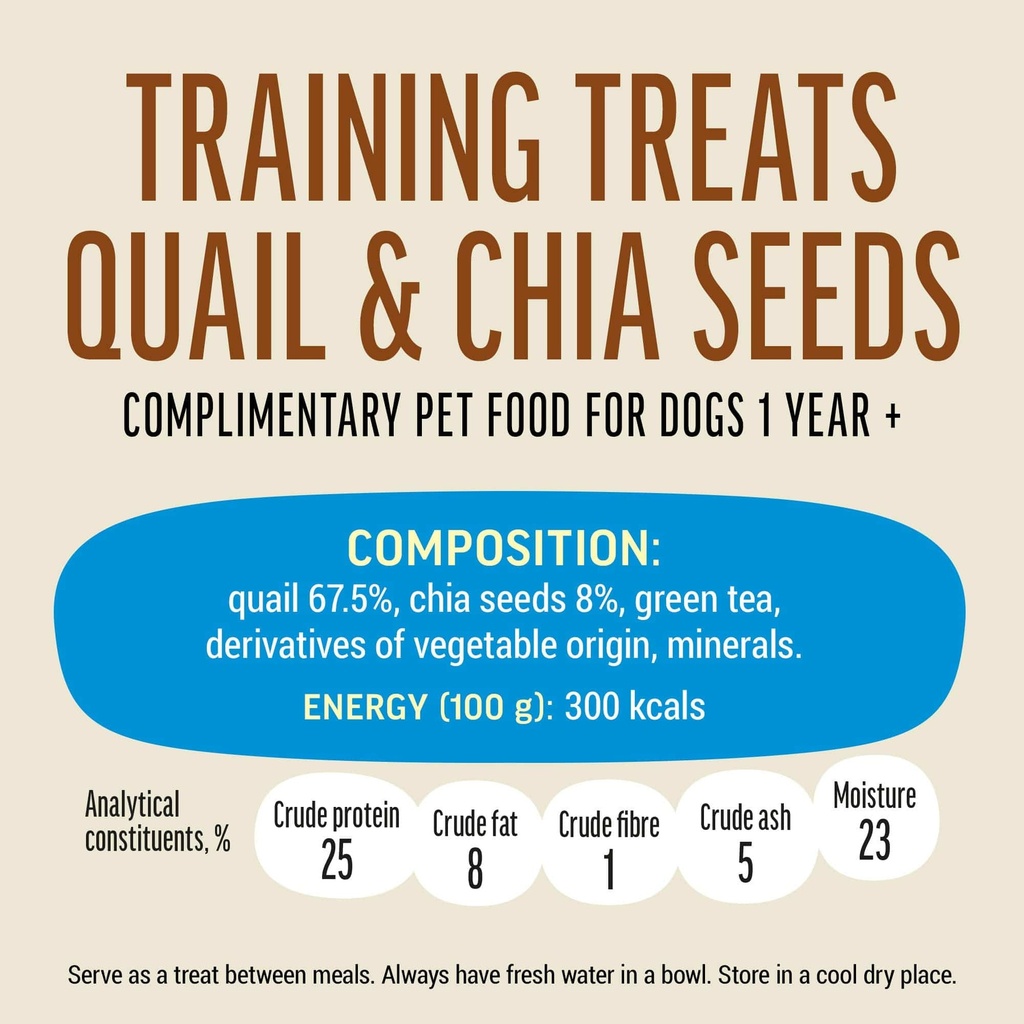 Dog Fest Training Treats Quail & Chia Seeds 90g[Weight - 90g]