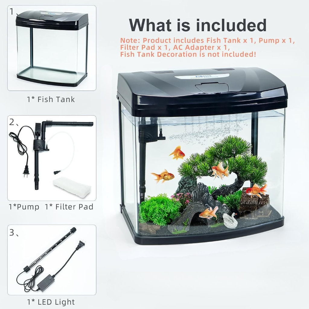 Karis Glass Aquarium BL-310A - [30x21x30.5cm, Color - Maroon] 