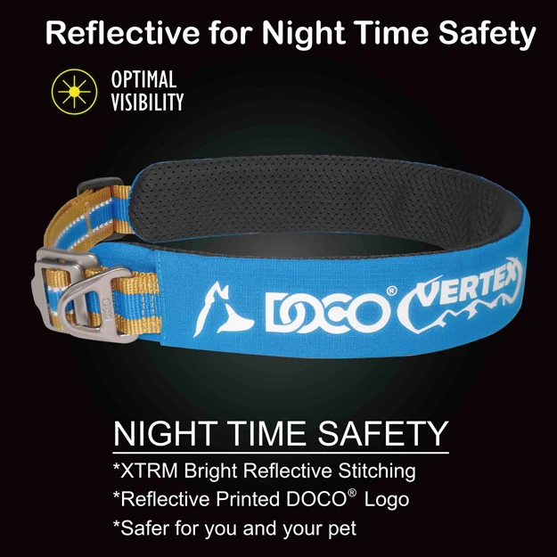 DOCO® VERTEX Reflective Ultralight Mesh Collar For Dogs-2.0 x 45-55cm-Rain Forest