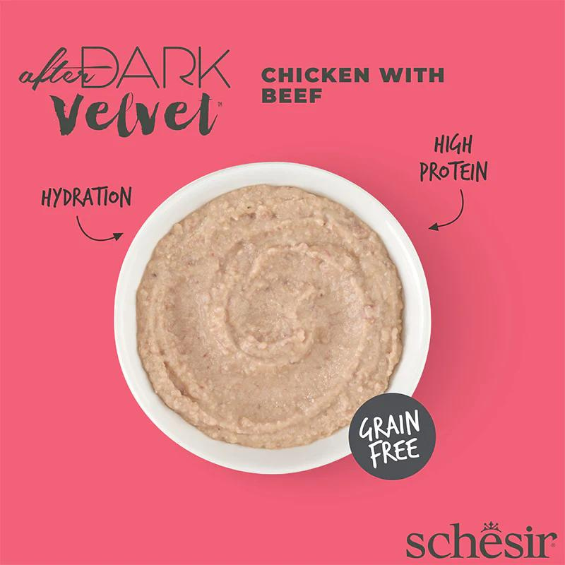 Schesir After Dark Velvet Mousse For Cat - Chicken With Beef 80g (Min Order- 12 Pouch)