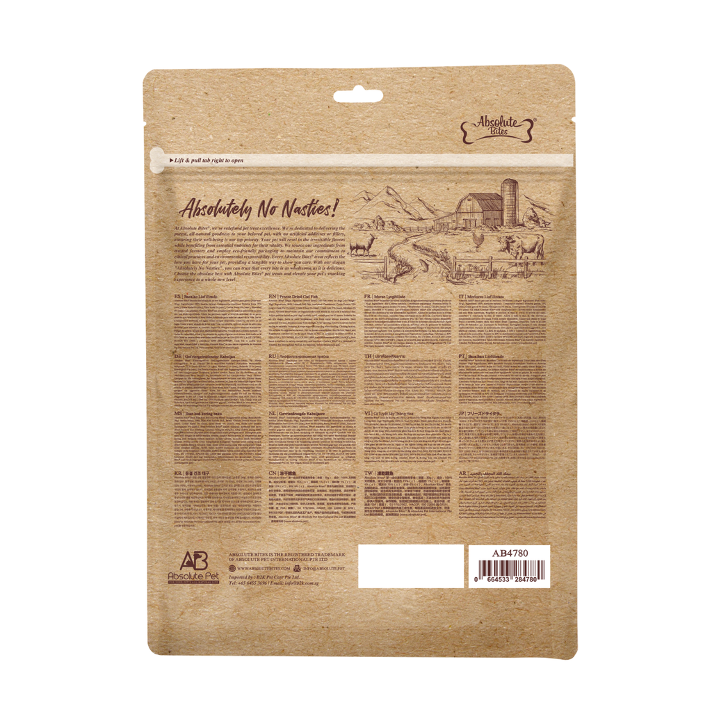Absolute Bites Freeze Dried Dog Treats - Cod Fish 30g