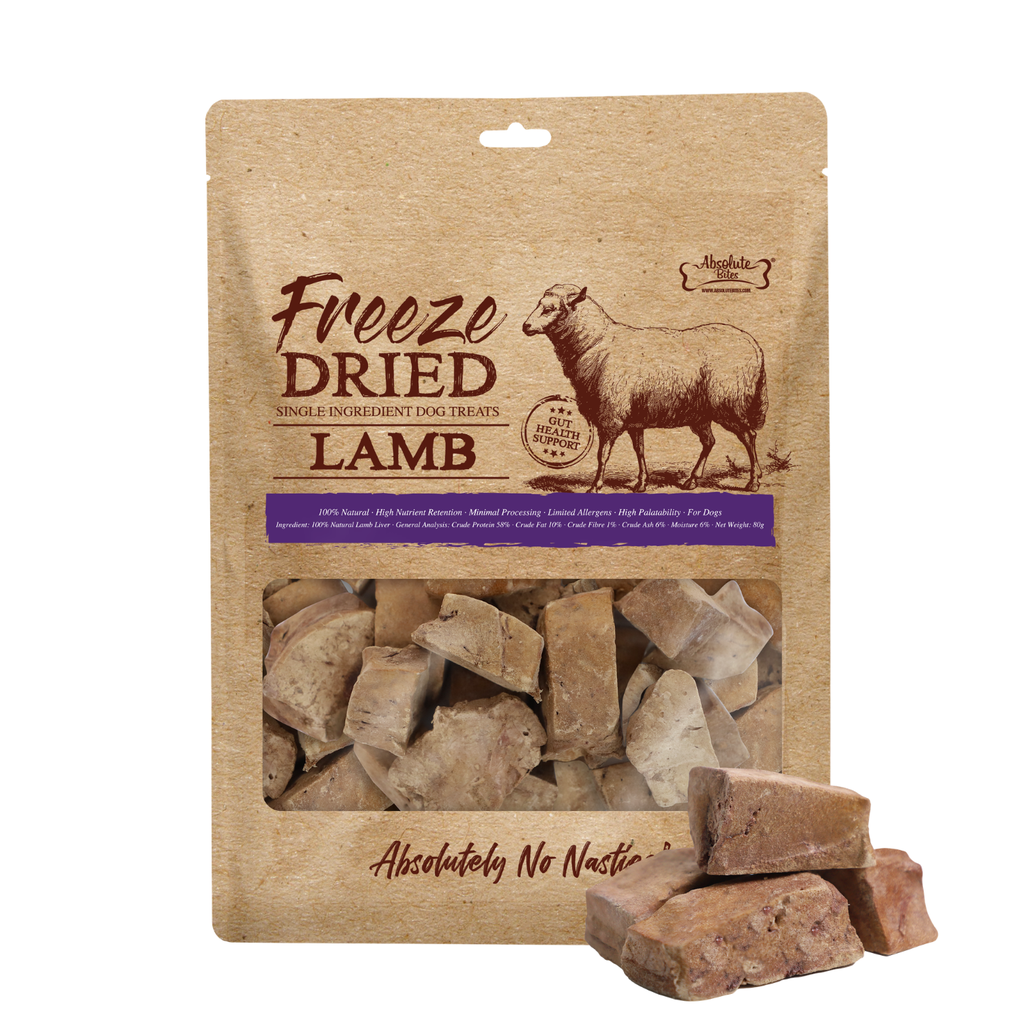 Absolute Bites Freeze Dried Dog Treats - Lamb 80g