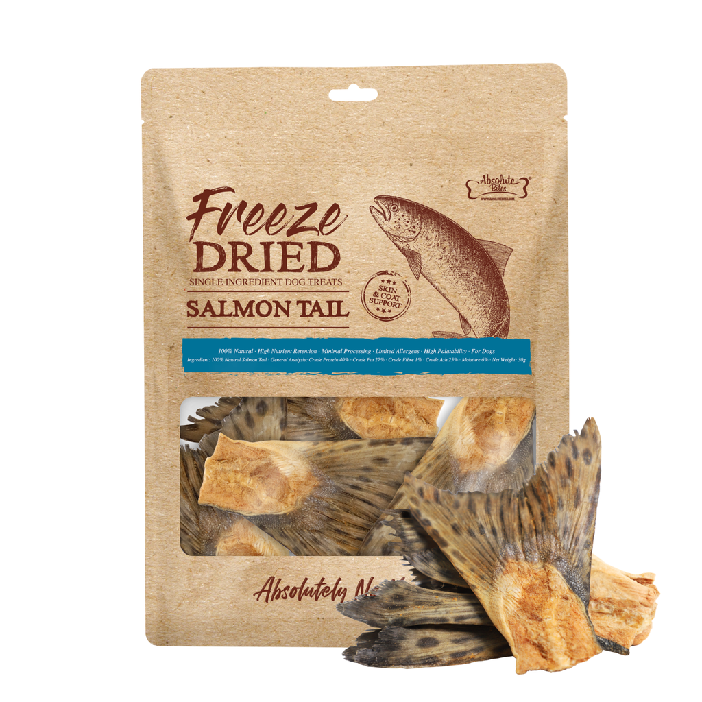 Absolute Bites Freeze Dried Dog Treats - Salmon Tail 40g