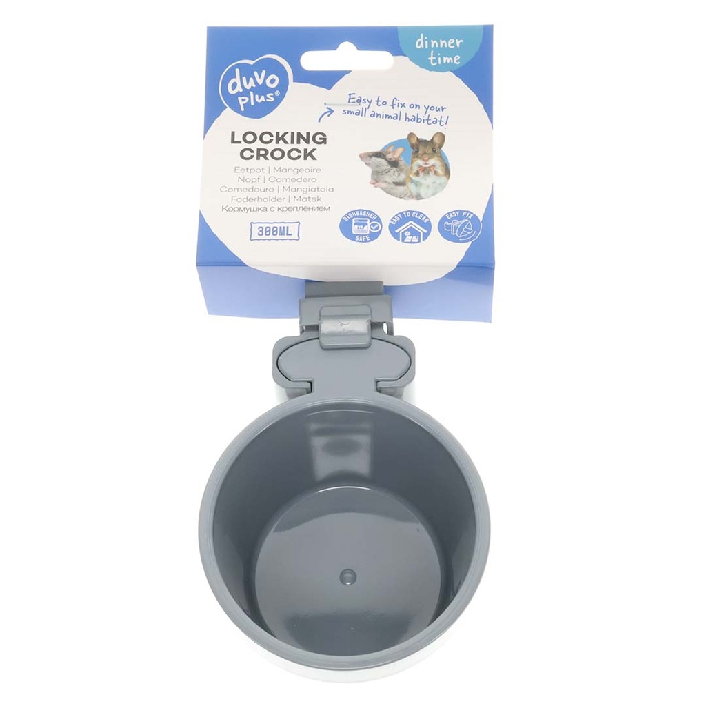 Duvo+ Locking Crock Food Bowl - 300ml - Grey (new) 