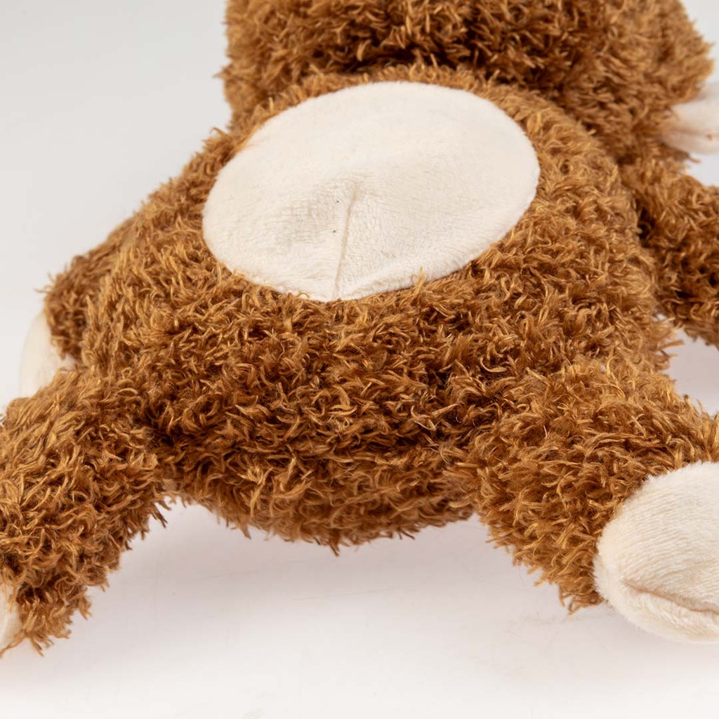Duvo+ Plush Wildlife Monkey Crackle Dog Toy 22x13x26cm - Brown (new)
