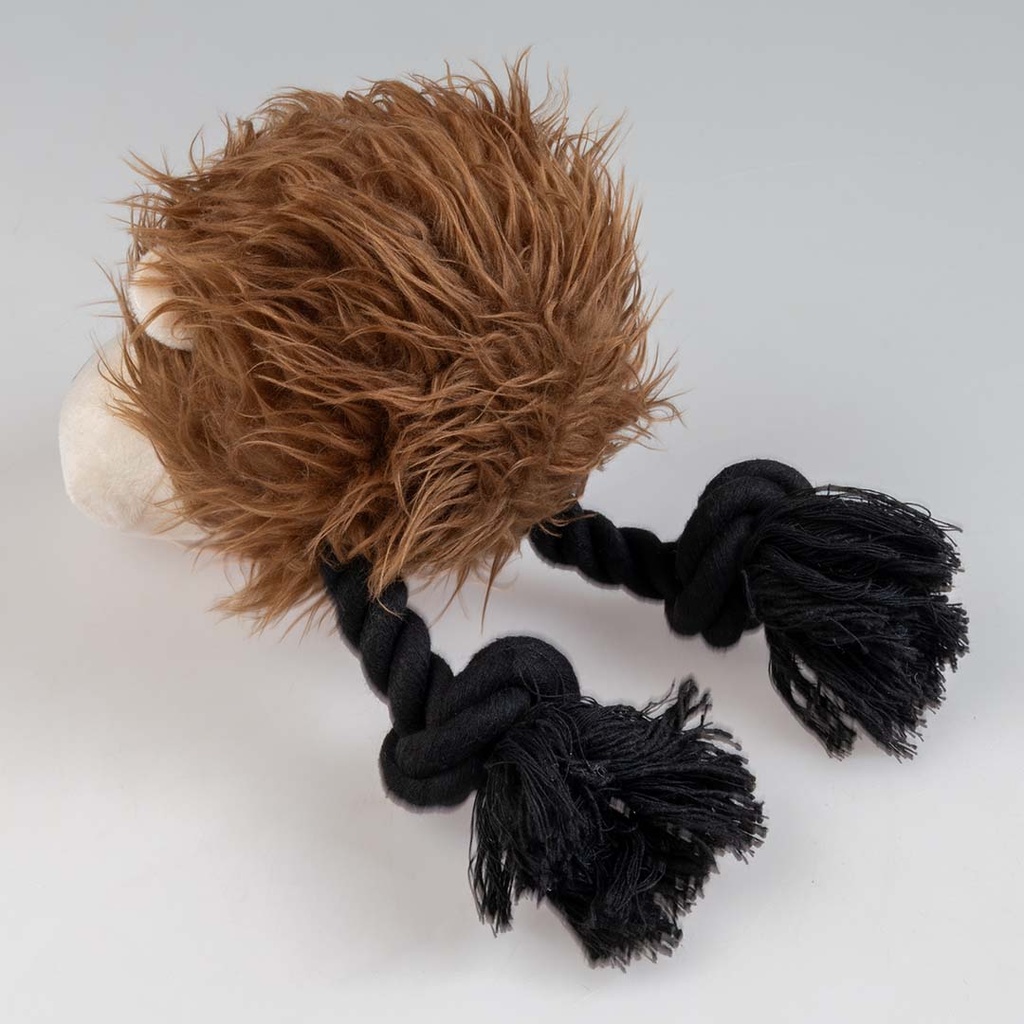 Duvo+ Plush Wildlife Lion With Rope Dog Toy 23x14x22cm - Brown (new) 