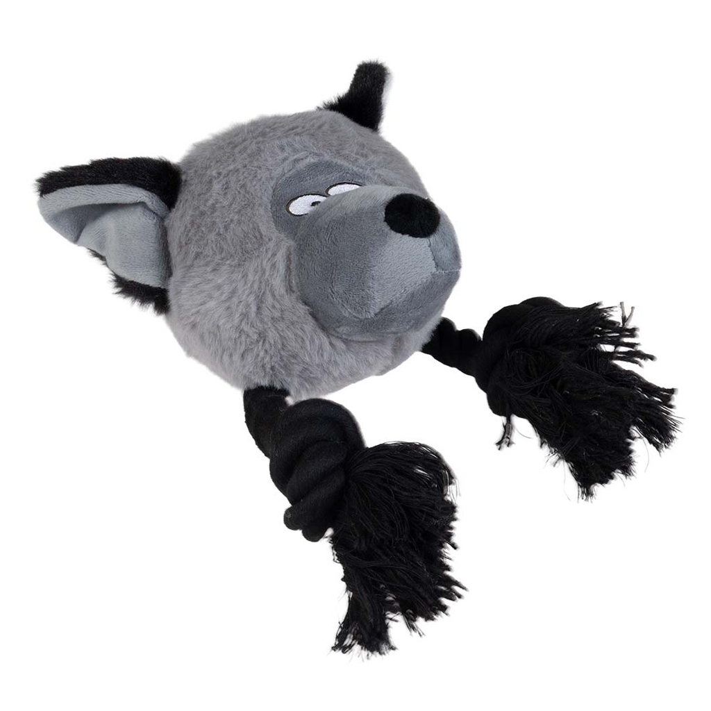 Duvo+ Plush Wildlife Coyote With Rope Dog Toy 23x14x22cm - Brown (new)  