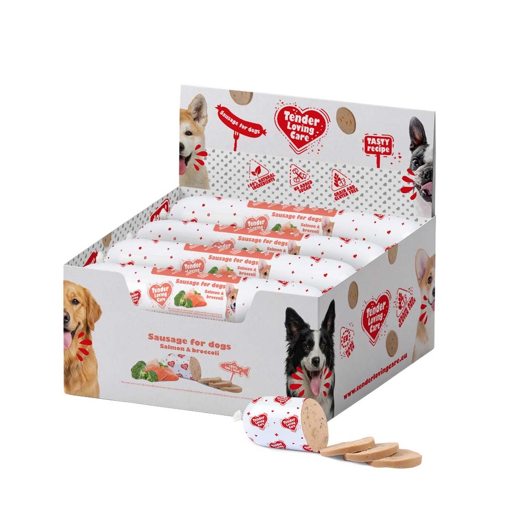 Duvo+ Sausage For Dogs - 400g [Salmon & Broccoli] (new)  