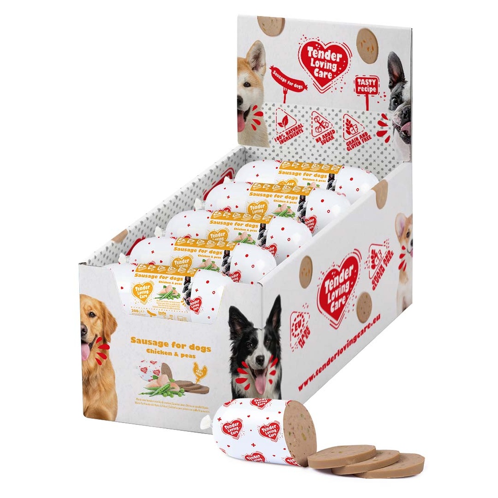 Duvo+ Sausage For Dogs - 200g [Chicken & Peas] (new)     