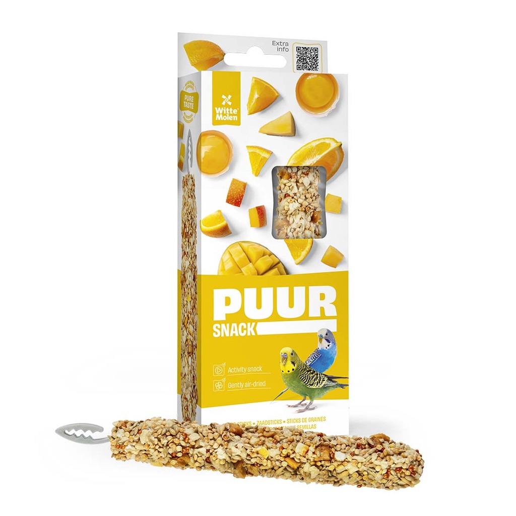 Witte Molen Puur Sticks With Orange & Mango For Budgie [Weight - 60g] (new)  