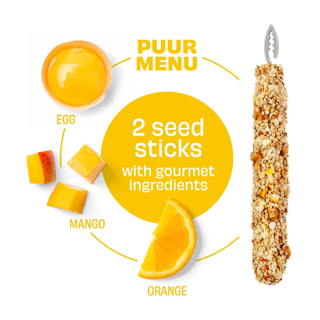 Witte Molen Puur Sticks With Orange & Mango For Budgie [Weight - 60g] (new)  