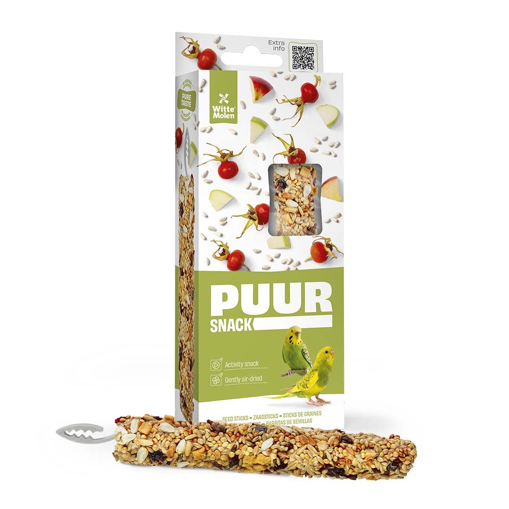 Witte Molen Puur Sticks With Rosehip & Apple For Budgie [Weight - 60g] (new)  