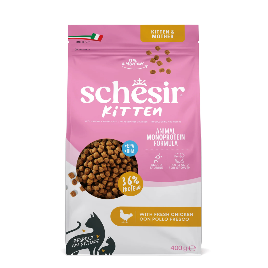Schesir Monoprotein Kitten Dry Cat Food –Fresh Chicken-400g