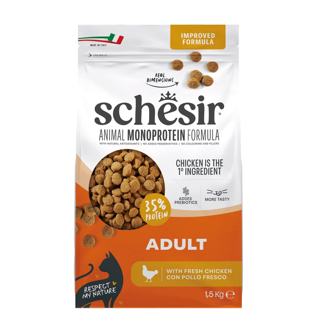 Schesir Monoprotein Adult Dry Cat Food – Fresh Chicken-1.5kg