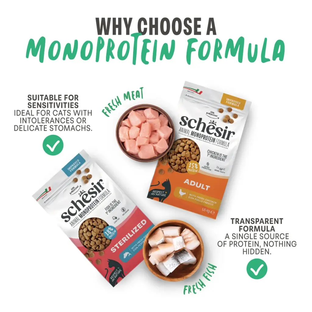 Schesir Monoprotein Adult Dry Cat Food – Fresh Fish-400g