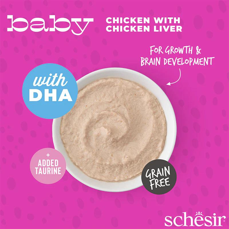 Schesir Baby Mousse Kitten - Chicken With Chicken Liver 70g (Min Order- 12 Pouch)