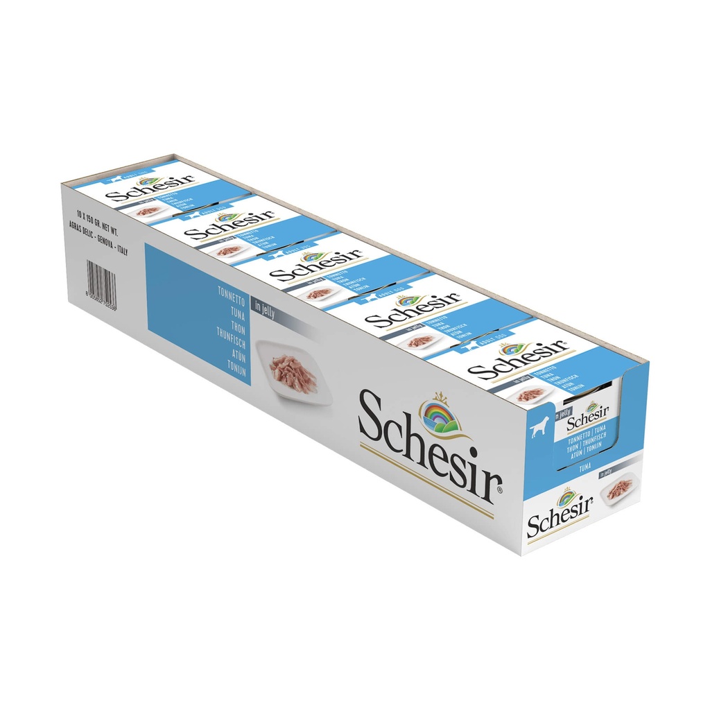 Schesir Dog Wet Food in Jelly Can-Tuna 150g - Buy 20 pcs and get 10 pcs free.