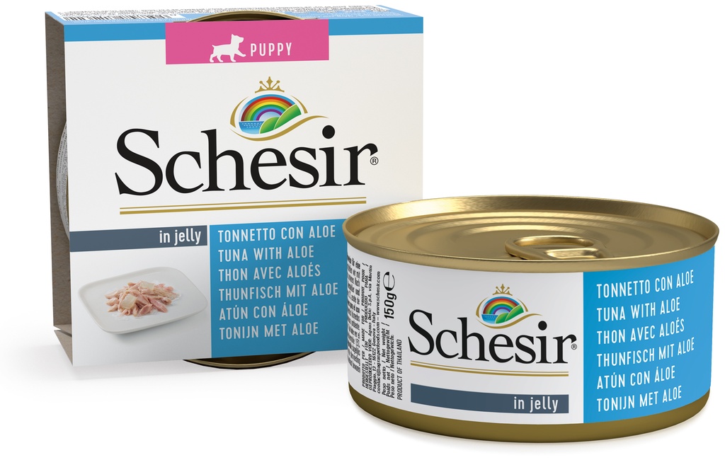 Schesir Puppy Can-Wet Food Tuna with Aloe-(Min Order 150g - 10pcs)[Weight - 150g]