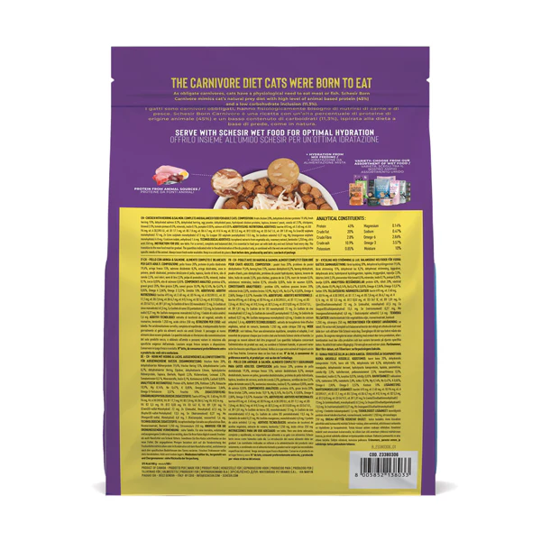 Schesir Born Carnivore Grain Free Oven Baked Dry Food [High-Protein] For Cat - Chicken & Herring  255g