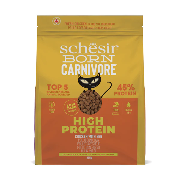 Schesir Born Carnivore Grain Free Oven Baked Dry Food [High-Protein] For Cat - Chicken&Egg  255g - Buy 2 & Get 1 Free