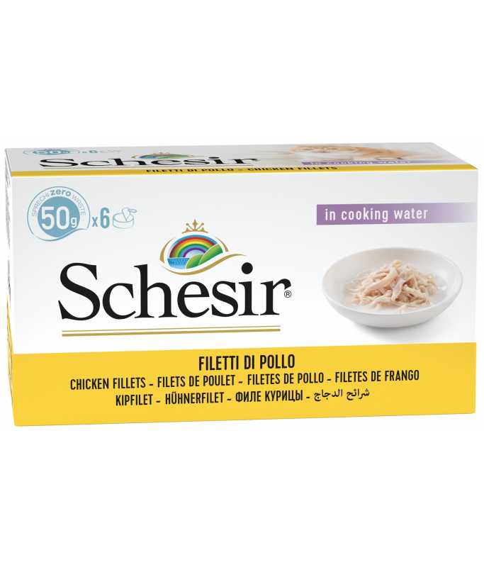 Schesir Cat Multipack Can-Wet Food Chicken Rice Natural Style-6x50g[Weight - 6x50g] Buy 2 Pack & Get 1 Pack Free