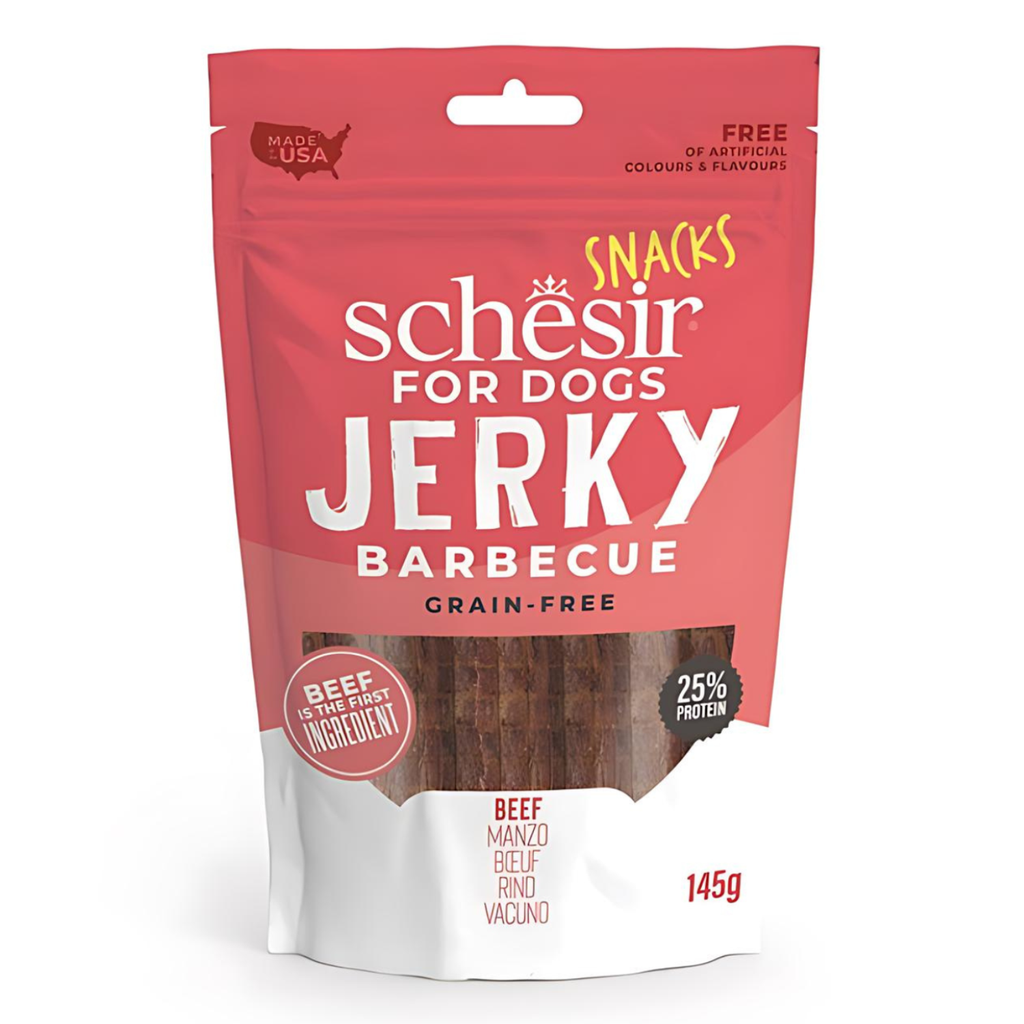 Schesir Grain-Free Dog Snacks Jerky 145g - BBQ Beef - Buy 2 & Get 1 Free