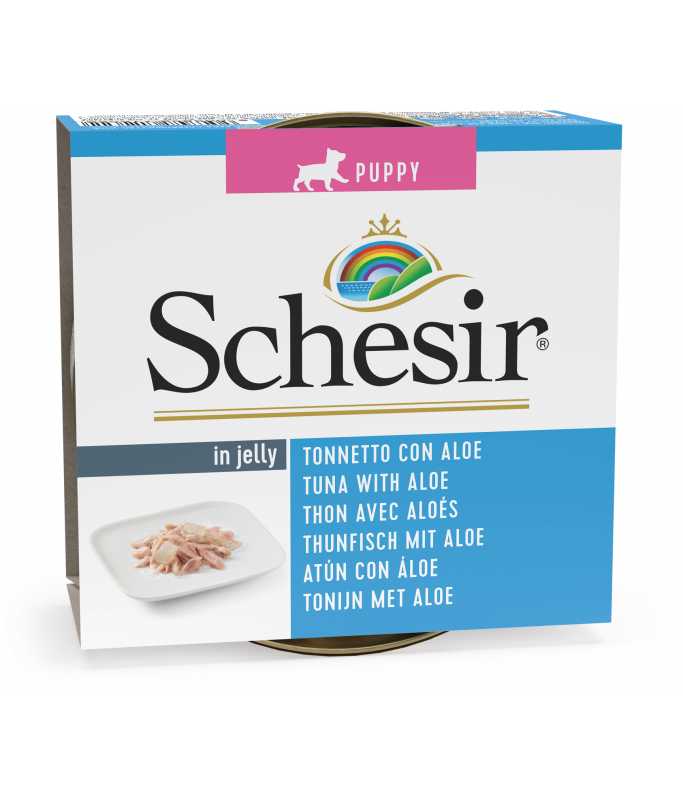 Schesir Puppy Can-Wet Food Tuna with Aloe-(Min Order 150g - 10pcs)[Weight - 150g] Buy 20 Pcs & Get 10 Pcs Free