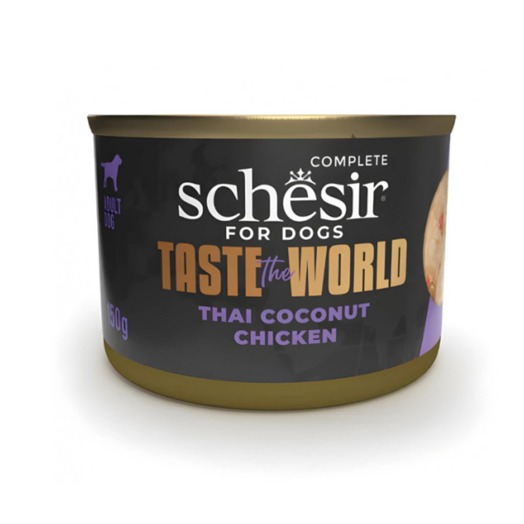 Schesir Taste The World Dog Wholefood - Thai Coconut Chicken 150g (Min Order- 8 Cans) Buy 16 Can and Get 8 Can Free
