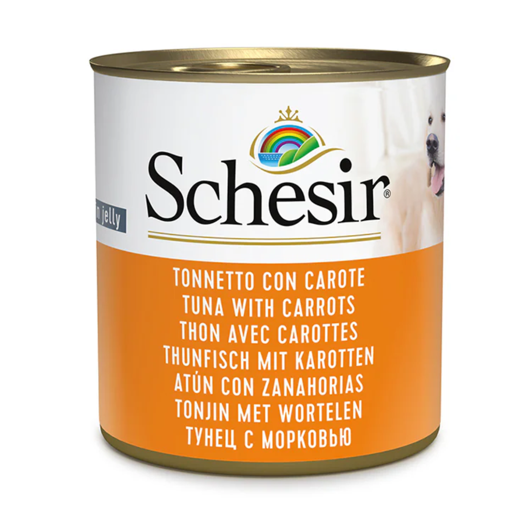 Schesir Dog Wet Food in Jelly Can-Tuna With Carrot 285g [MOQ:16pcs] Buy 32 Pcs & Get 16 Pcs Free