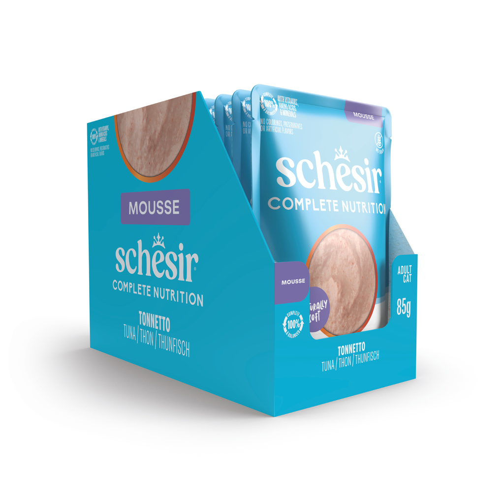 Schesir Complete & Balanced Nutrition Wet Cat Food in Mouse Pouch- Tuna 85g [MOQ:12pcs] (New)