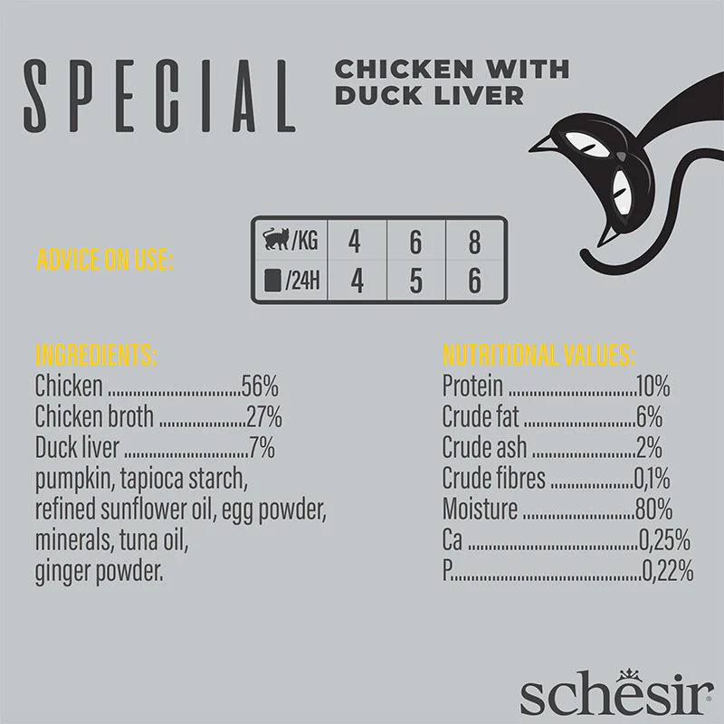 Schesir Special Mousse (Exigent) For Cat - Chicken With Duck Liver 70g (Min Order- 12 Pouch)