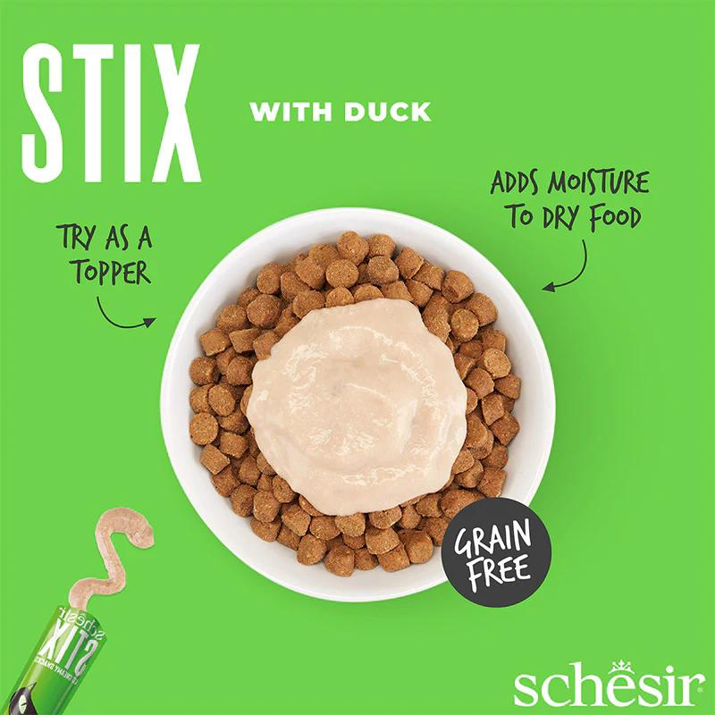 Schesir Stix Treat For Cat In Cream - Duck 6x15g (Min Order- 12 Pack)