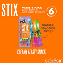 Schesir Stix Treat Variety Pack  6x15g - Mixed Flavors: Chicken,Duck & Salmon, (Min Order- 12 Pack)