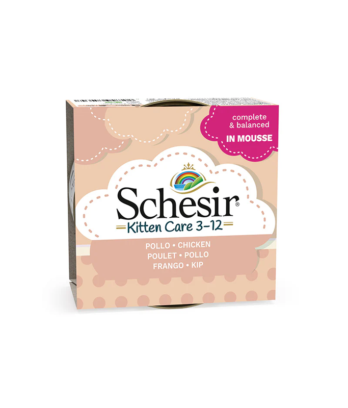 Schesir Kitten Can Mousse 3-12 Chicken Wet Food 85g (Min Order - 6pcs)[Weight - 85g]