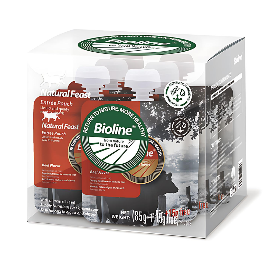 Bioline Natural Feast Entree Pouch Beef Flavor  85g+15g