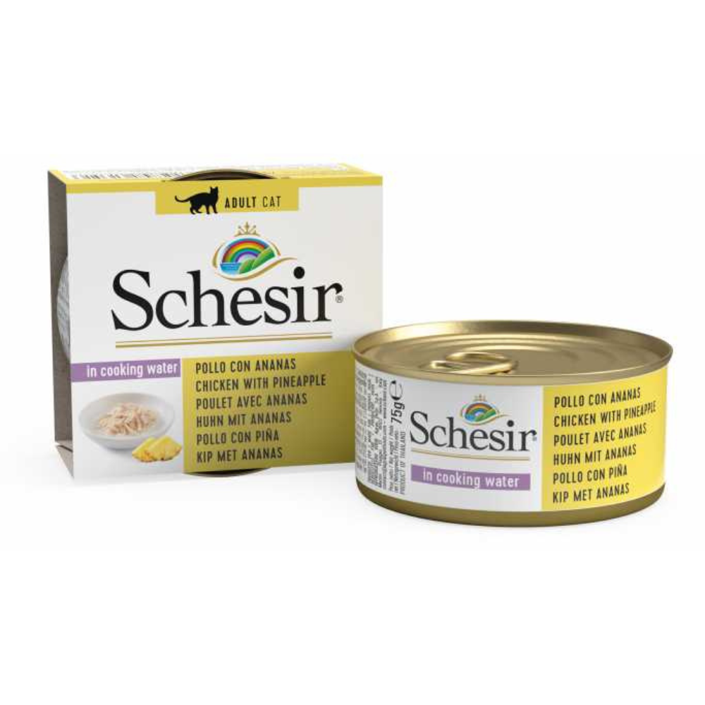 Schesir Cat Wet Food (Can)-Chicken With Pineapple 75g (Min Order 75g - 14pcs)[Weight - 75g]